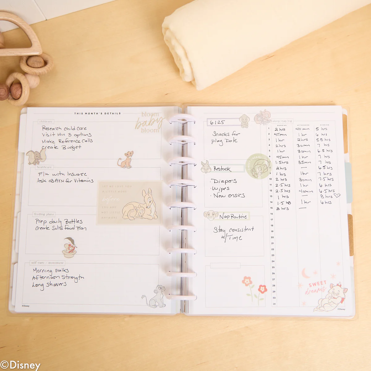 Undated Disney Welcome Little One Customizable Baby Planner - Classic Baby's First Year Layout - 12 Months - Image 8